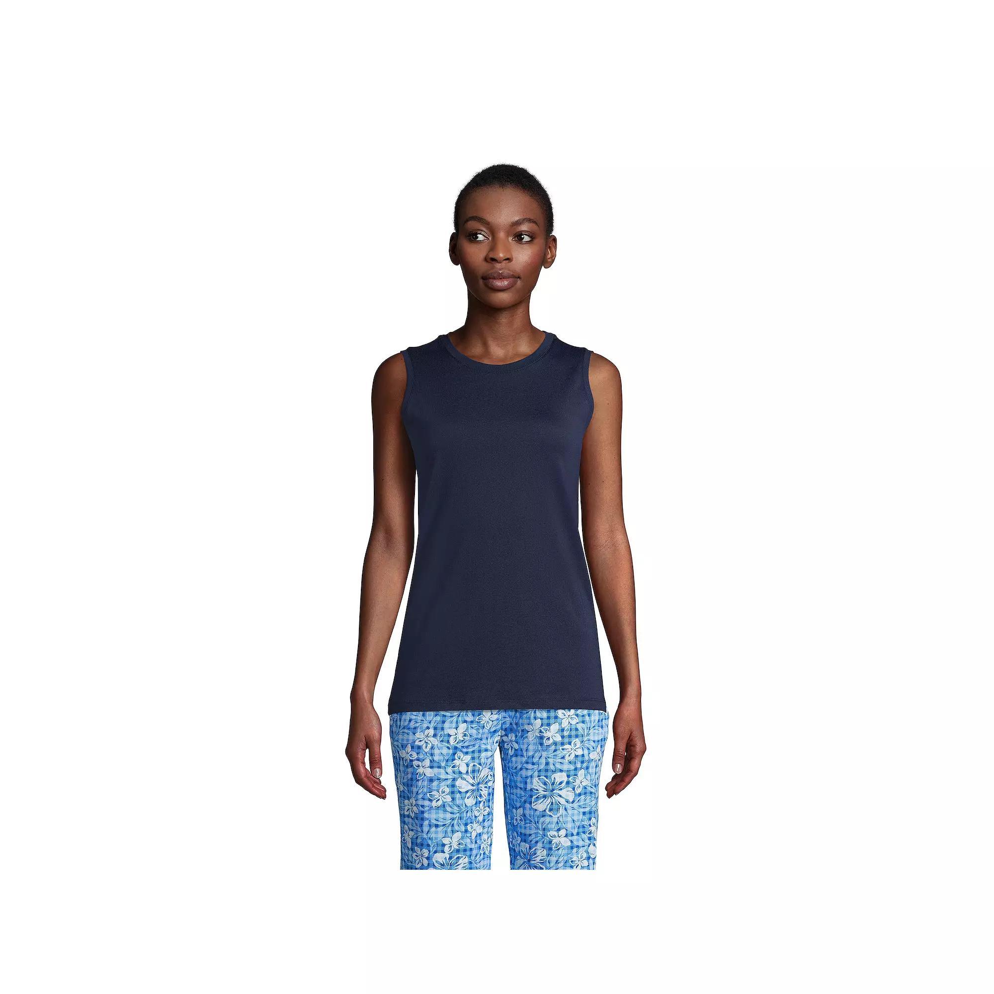 Women's Lands' End Supima Cotton Crewneck Tank,  Product Image