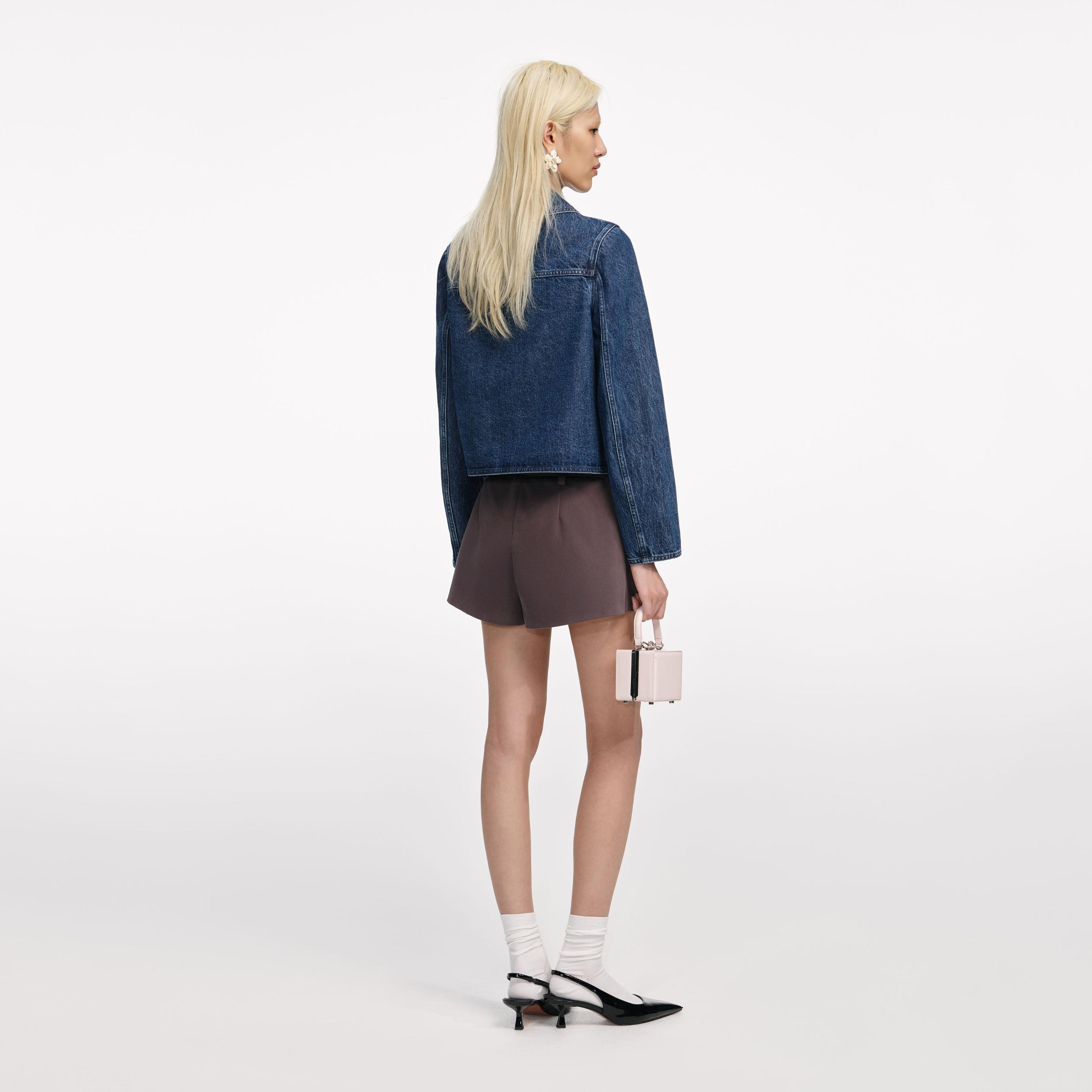 Double Breasted Denim Jacket Product Image