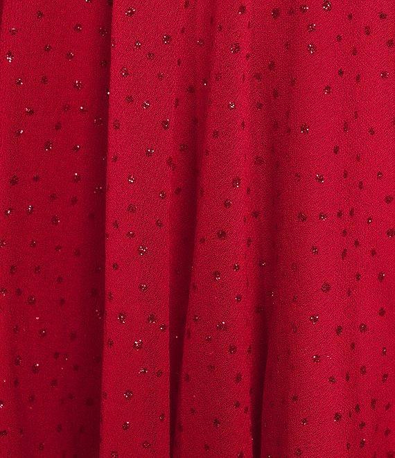 Midnight Doll Long Sleeve Glitter Dot Double Hem Fit & Flare Dress Product Image