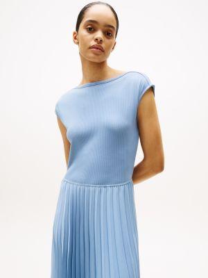 Fit-and-Flare Pleated Midi Dress Product Image