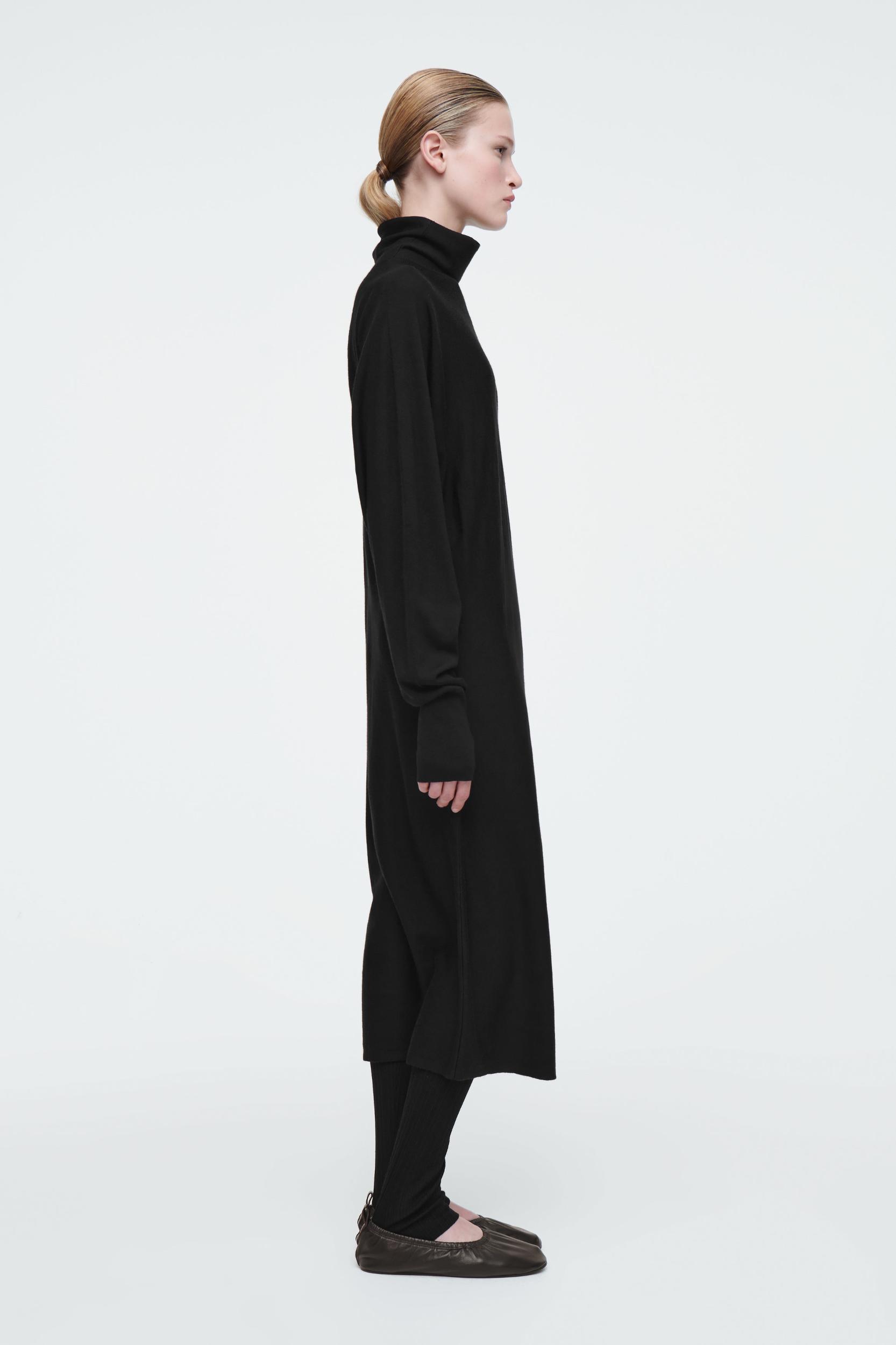 THE FUNNEL-NECK MERINO WOOL DRESS Product Image