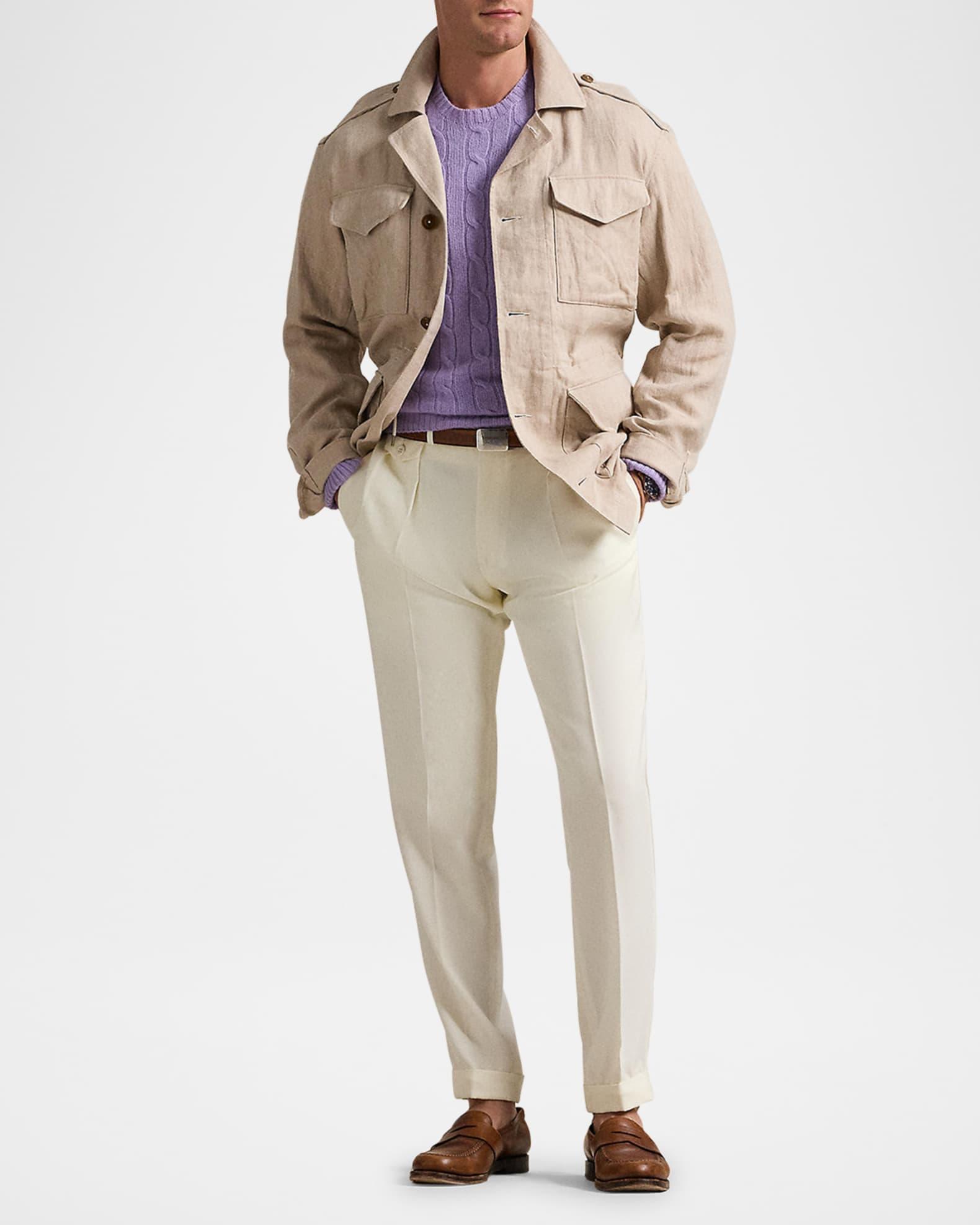 Men's Linen Herringbone Field Jacket Product Image