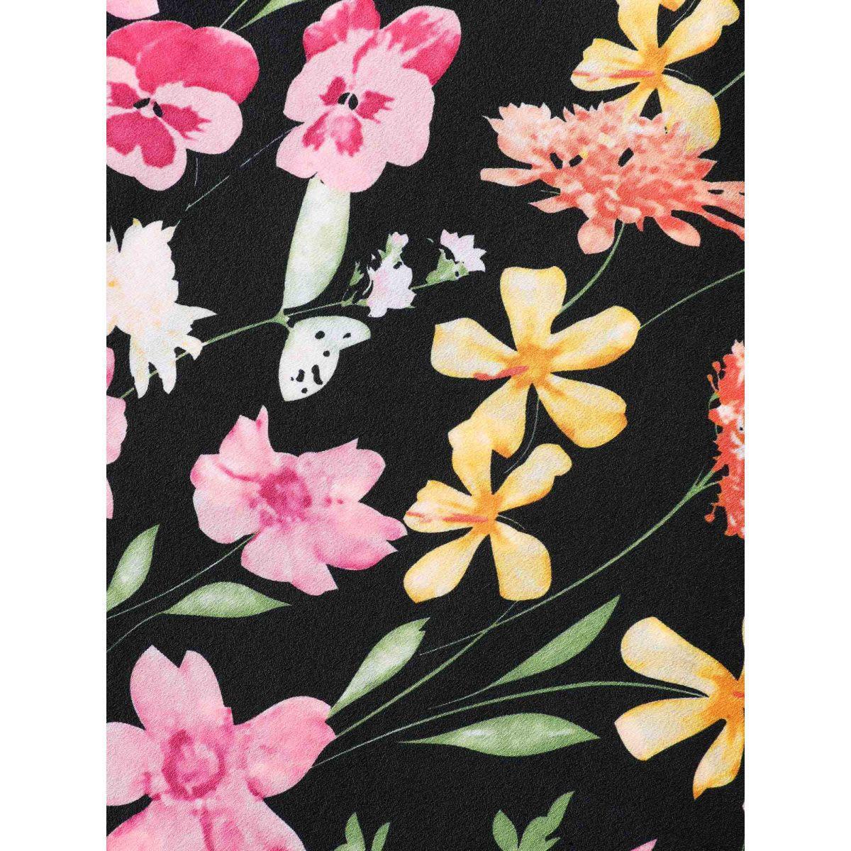 Plus Size Black Floral Print Pockets Straight-Leg Jumpsuit Women Sleeveless Square Neck Everyday-Elegant Loose Jumpsuits BloomChic 14-16/1X Product Image