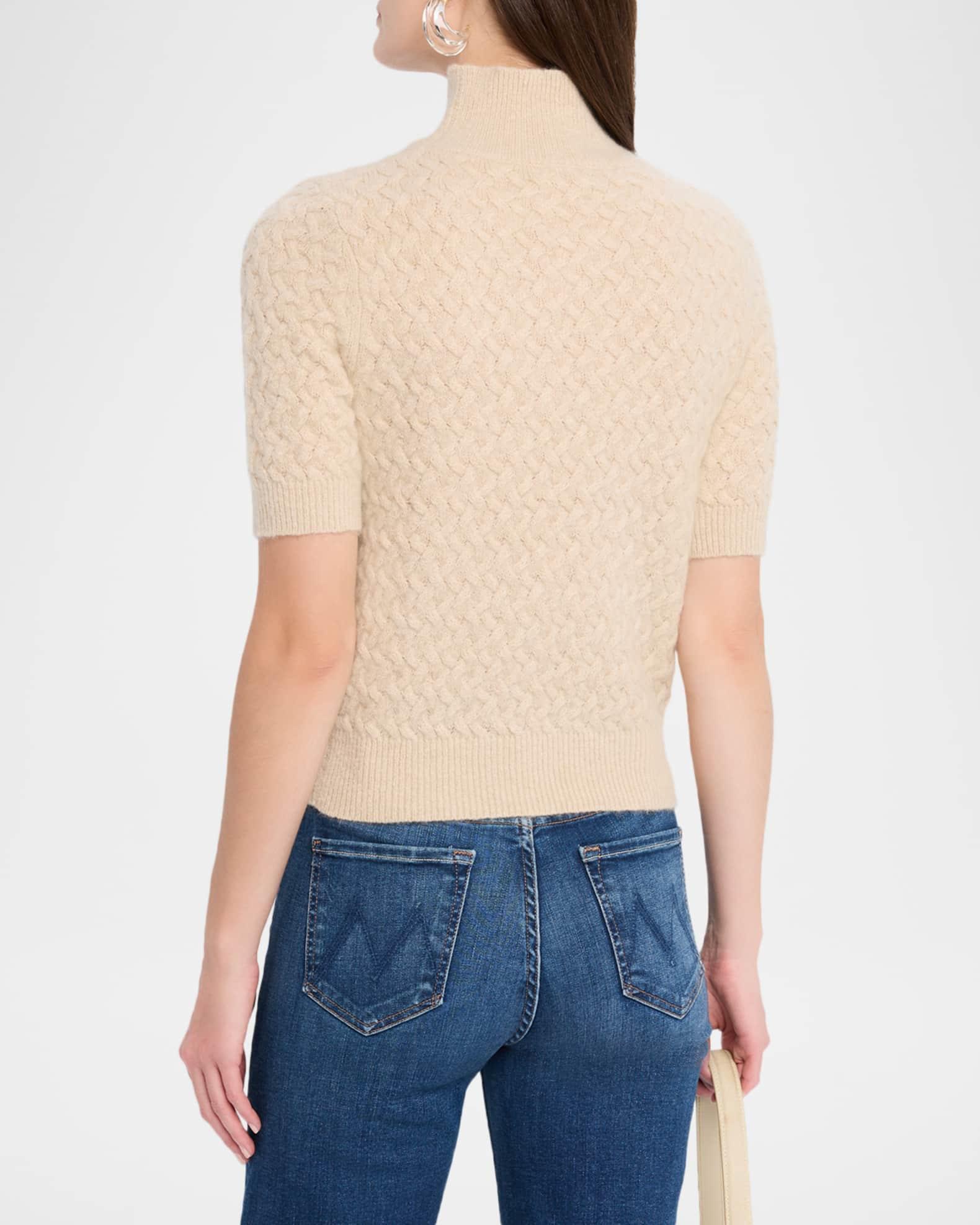 Boucle Cashmere Cable-Knit Turtleneck Product Image