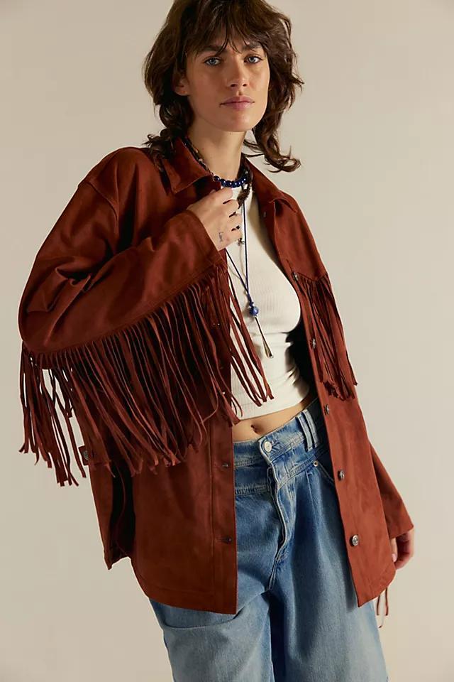We The Free Fringe Out Vegan Suede Jacket Product Image