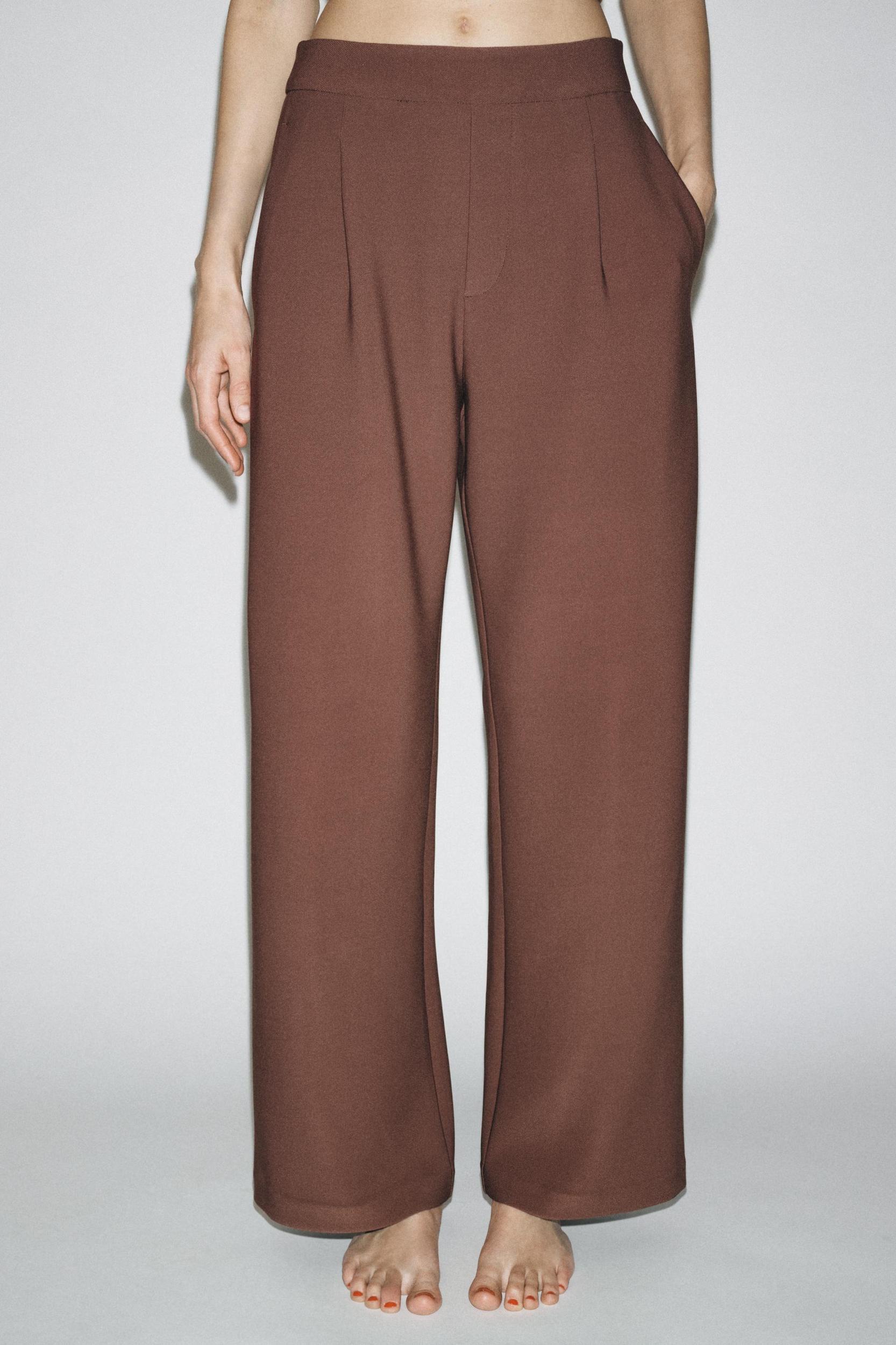 WIDE LEG CREPE PANTS Product Image