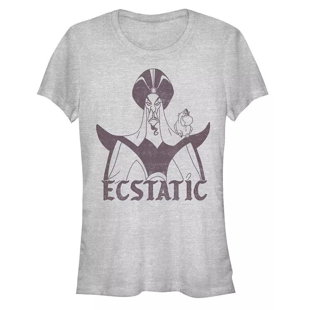 Disney Villains Aladdin Jafar Ecstatic Juniors' Fitted Graphic Tee, Girl's, Size: Small, Athletic Grey Product Image