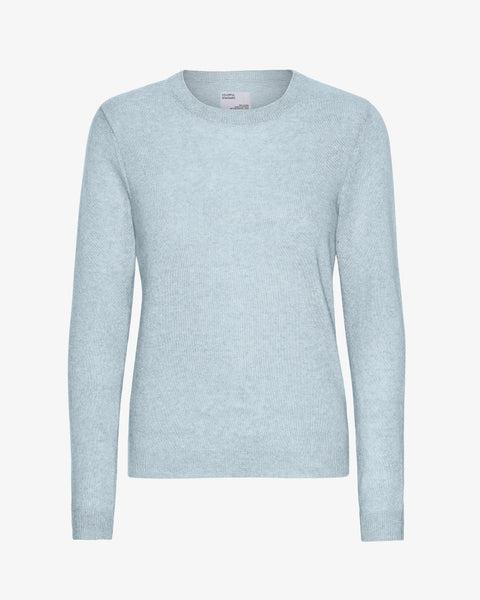 Women Light Merino Wool Crew - Polar Blue Product Image