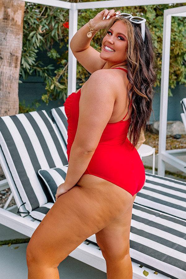 Beach Tower One Piece Swimsuit in Red Curves Product Image