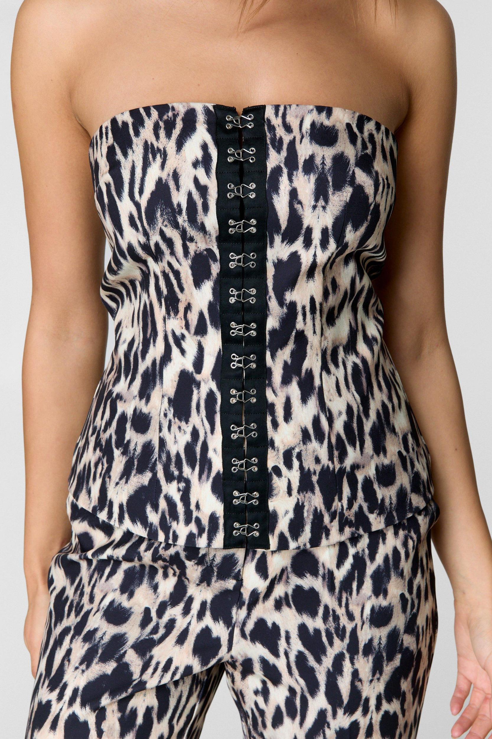 Leopard Print Bustier Top Product Image