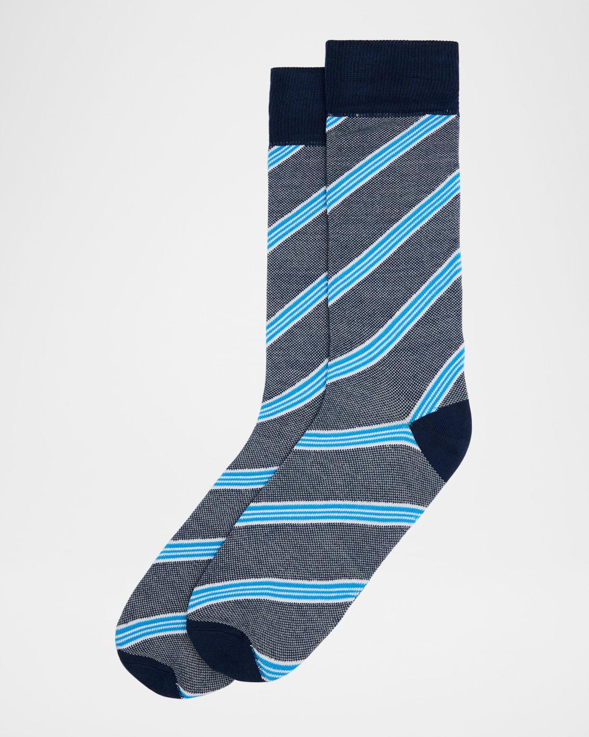 Mens Diagonal Birdseye Crew Socks Product Image