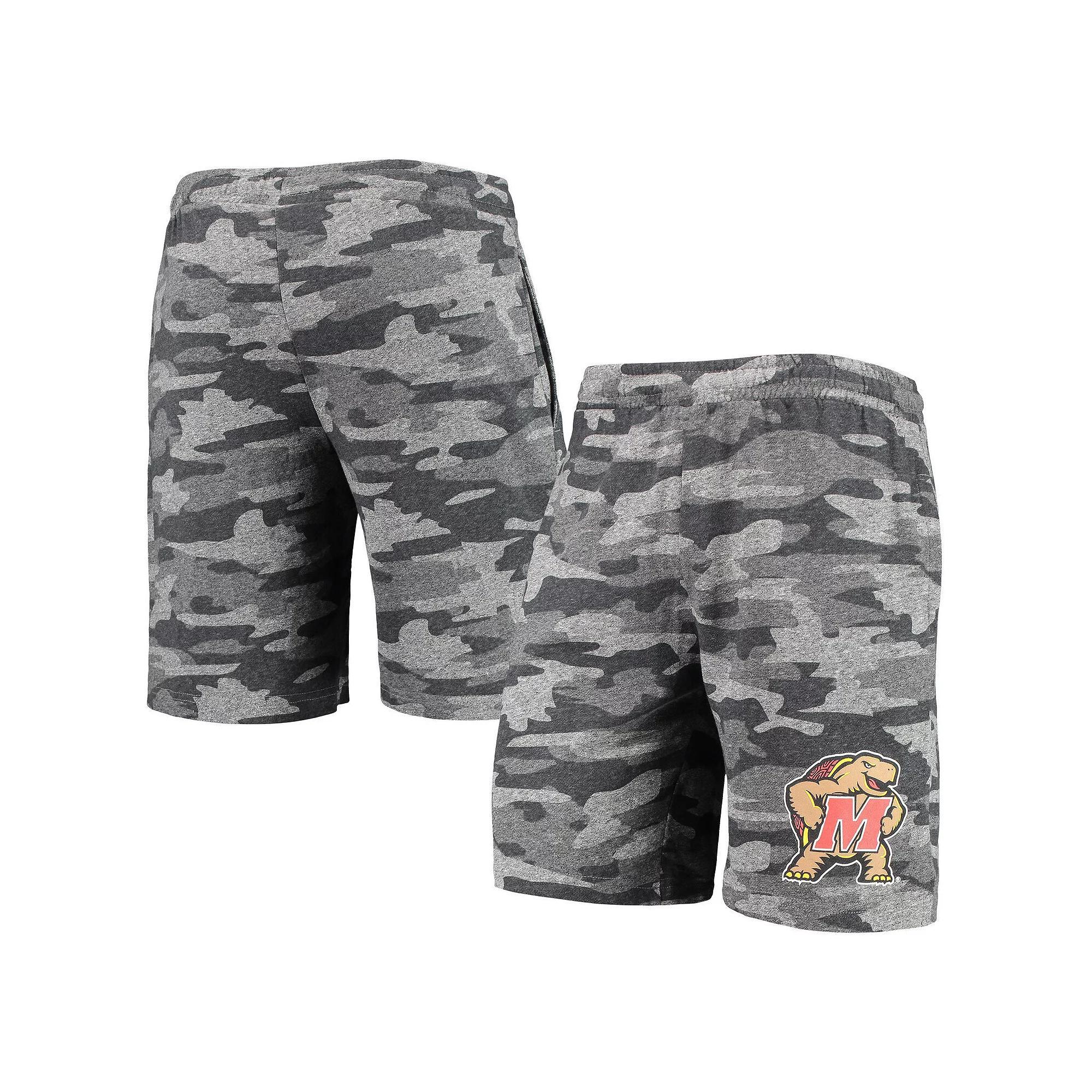 Men's Concepts Sport Charcoal/Gray Maryland Terrapins Camo Backup Terry Jam Lounge Shorts,  Product Image