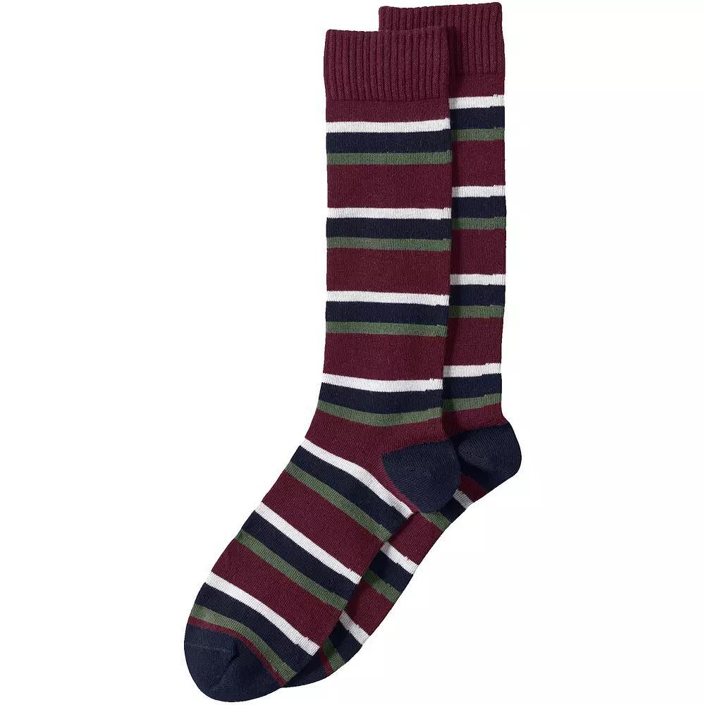 Men's Lands' End Novelty Crew Socks, Red Stripe Product Image