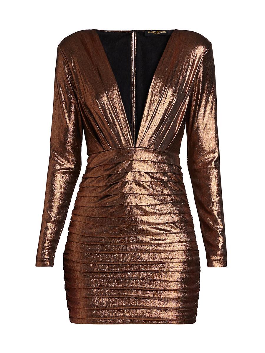 Womens Willow Metallic Plunge Minidress Product Image