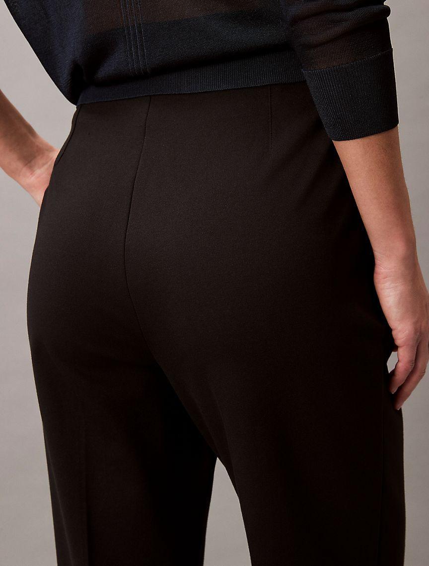 Ponte Cropped Straight Pants Product Image