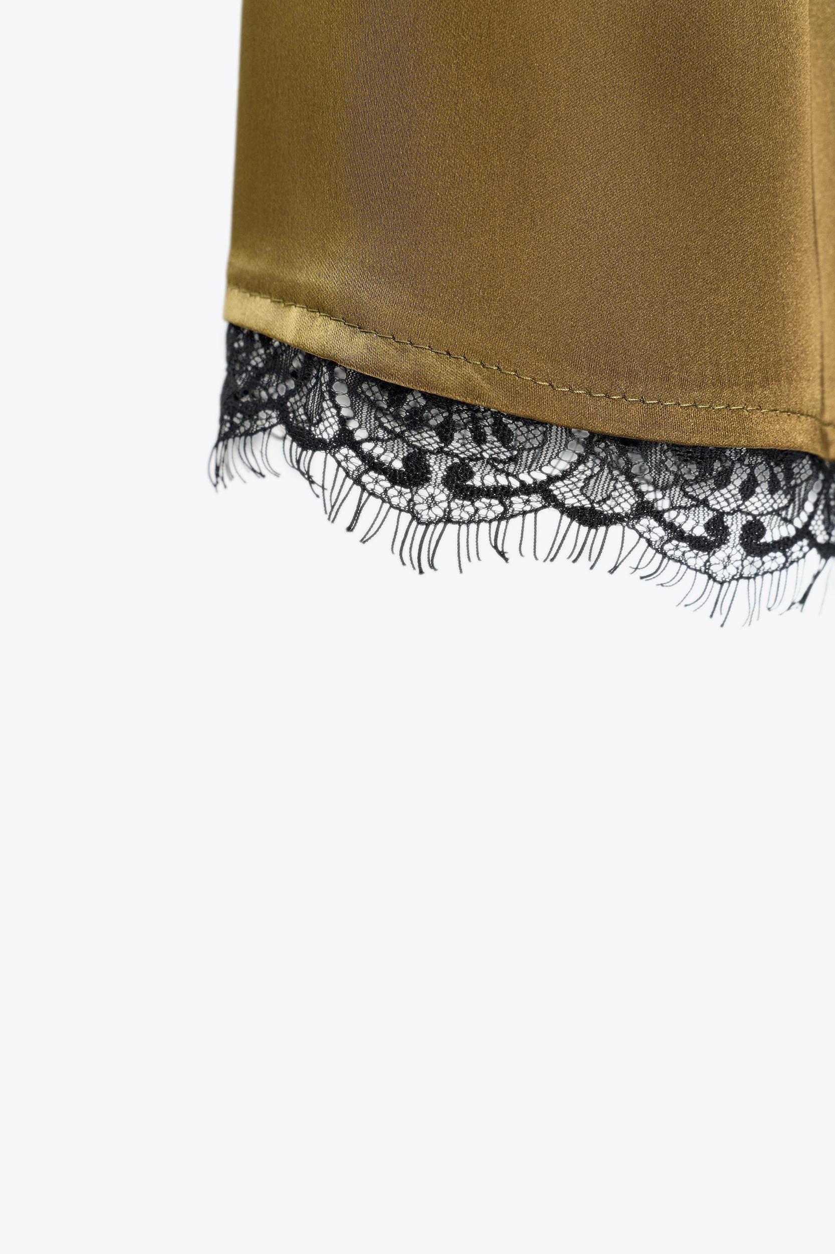 SATIN SHORTS WITH LACE Product Image