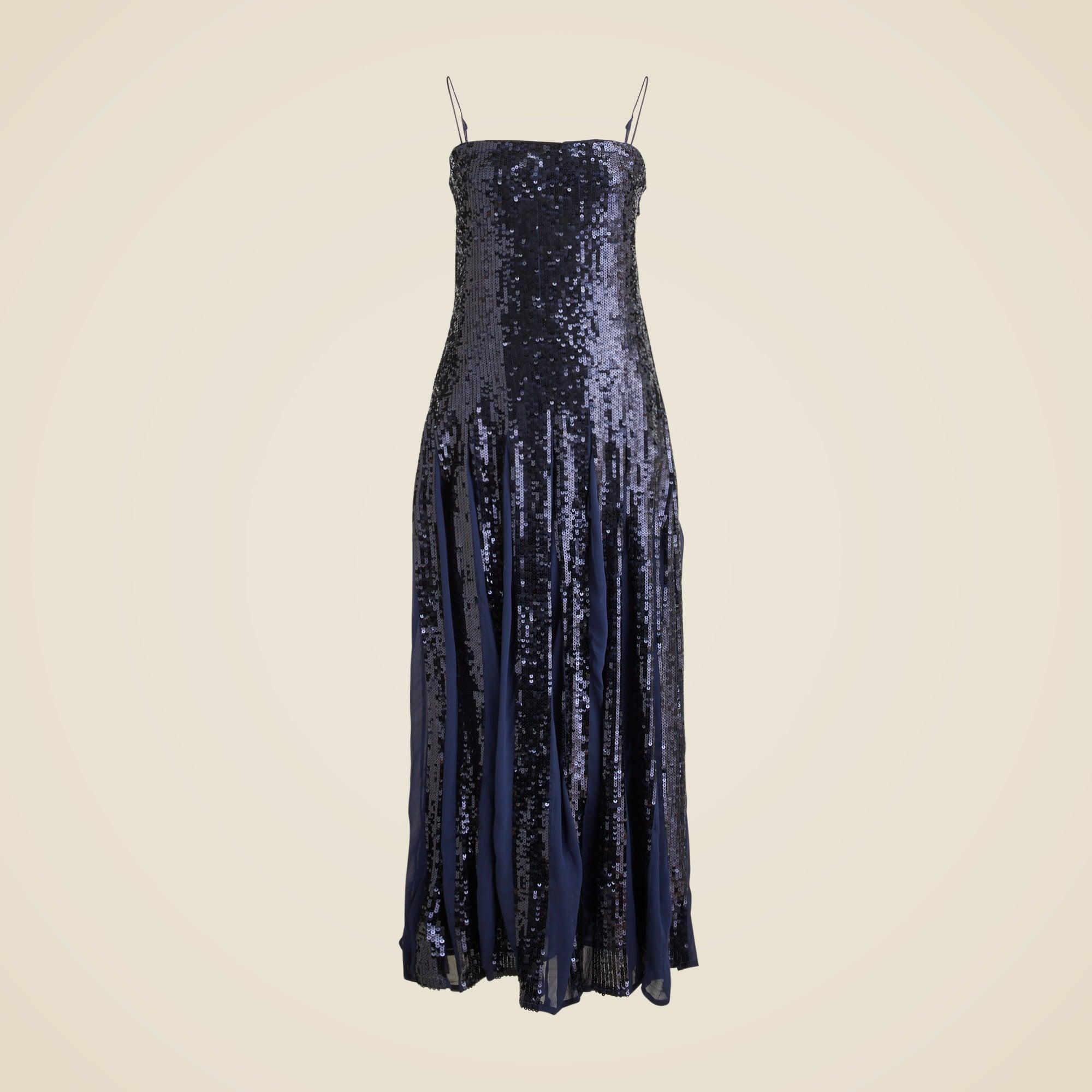 Christopher John Rogers X J.Crew pleated dress in sequins Product Image