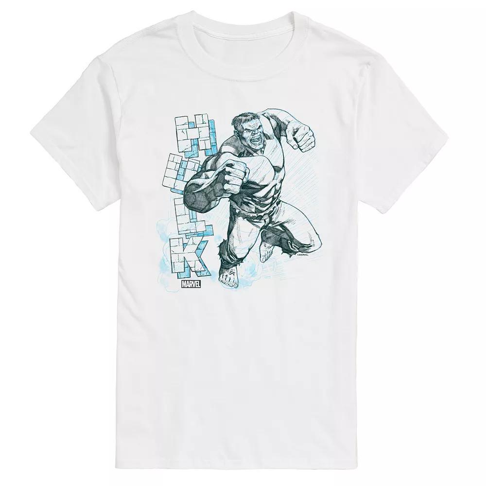 Men's Marvel Hulk Block Sketch Graphic Tee,  Product Image