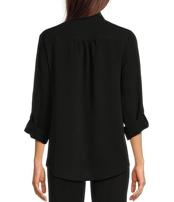 DKNY by Donna Karan Collared Neckline Long Roll Tab Sleeve Button Down Shirt Product Image