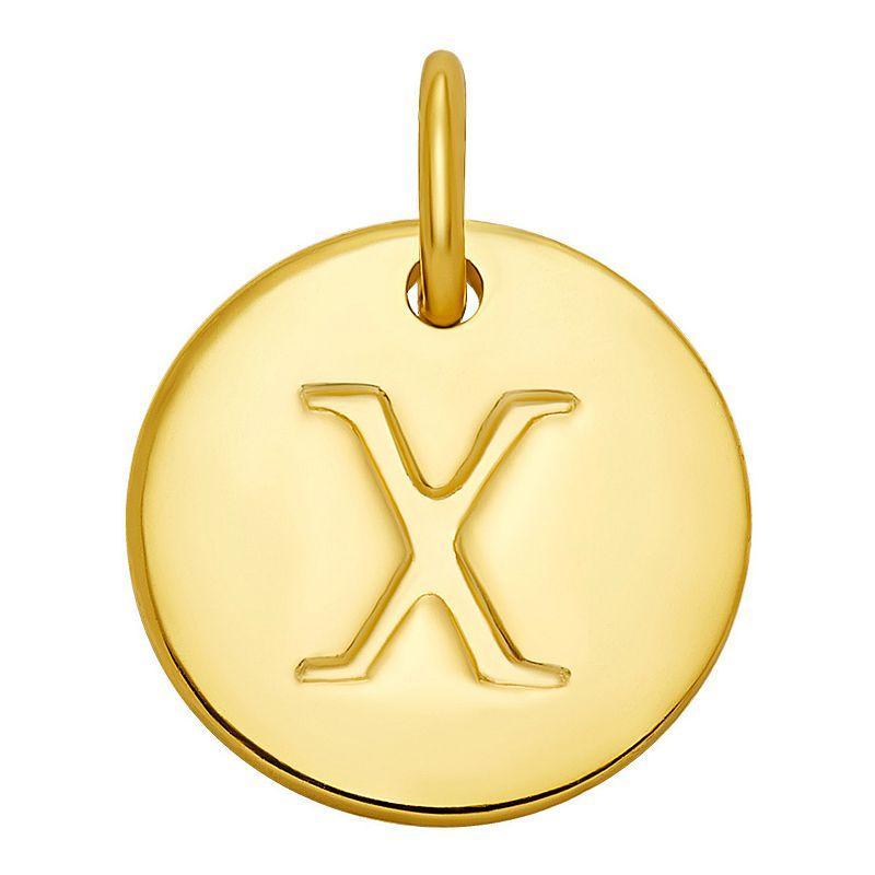 PRIMROSE 18k Gold Over Sterling Silver Letter Disc Charm, Womens, Gold Over Sterling D Product Image