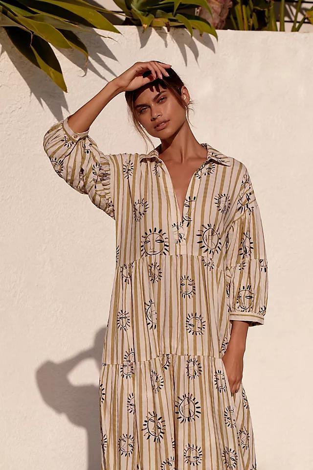 The LouLou Avenue Carolita Printed Tiered Shirt Dress Product Image