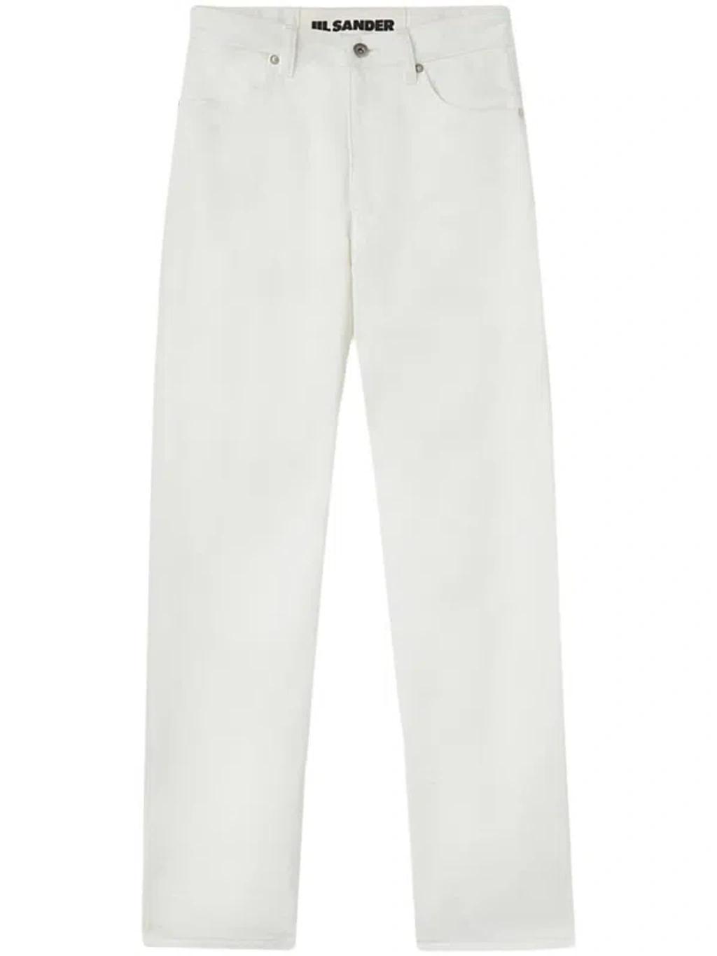 JIL SANDER White Cotton High-waisted Jeans Product Image