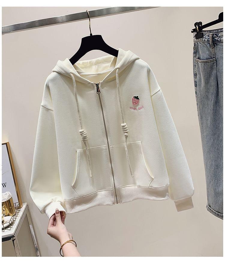 Fruit Applique Zip-Up Hoodie Product Image