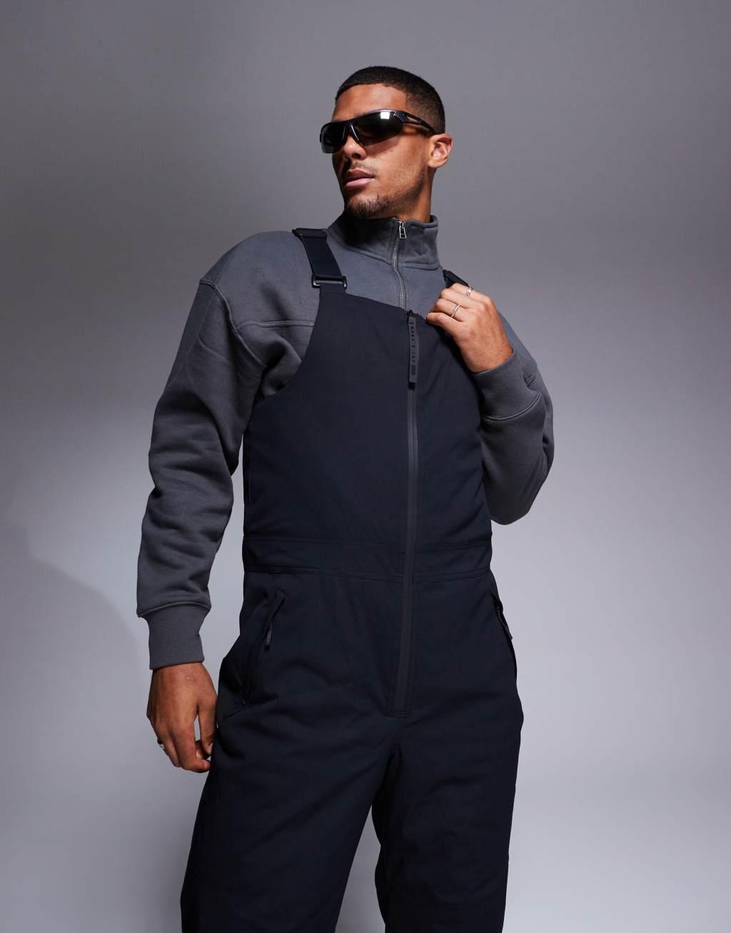 ASOS 4505 Ski water repellent insulated bib overalls in black Product Image