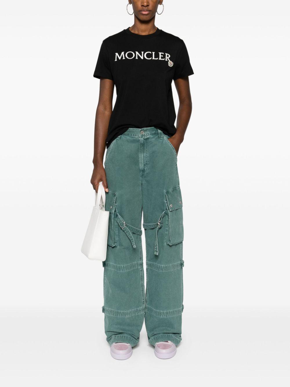 MONCLER Cotton Jersey T-shirt In Black Product Image