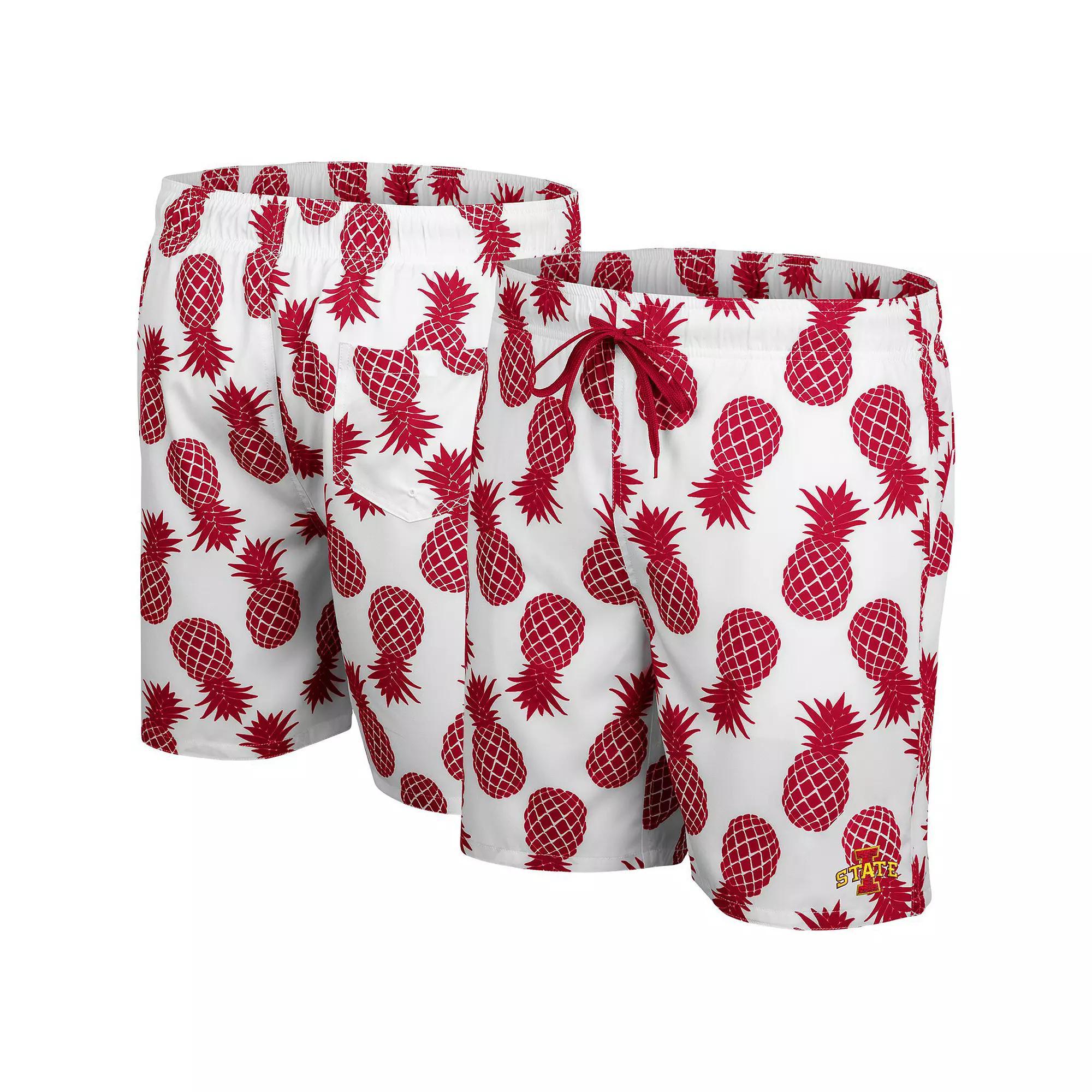 Men's Colosseum White Iowa State Cyclones Pineapples Swim Shorts, Size: XL Product Image