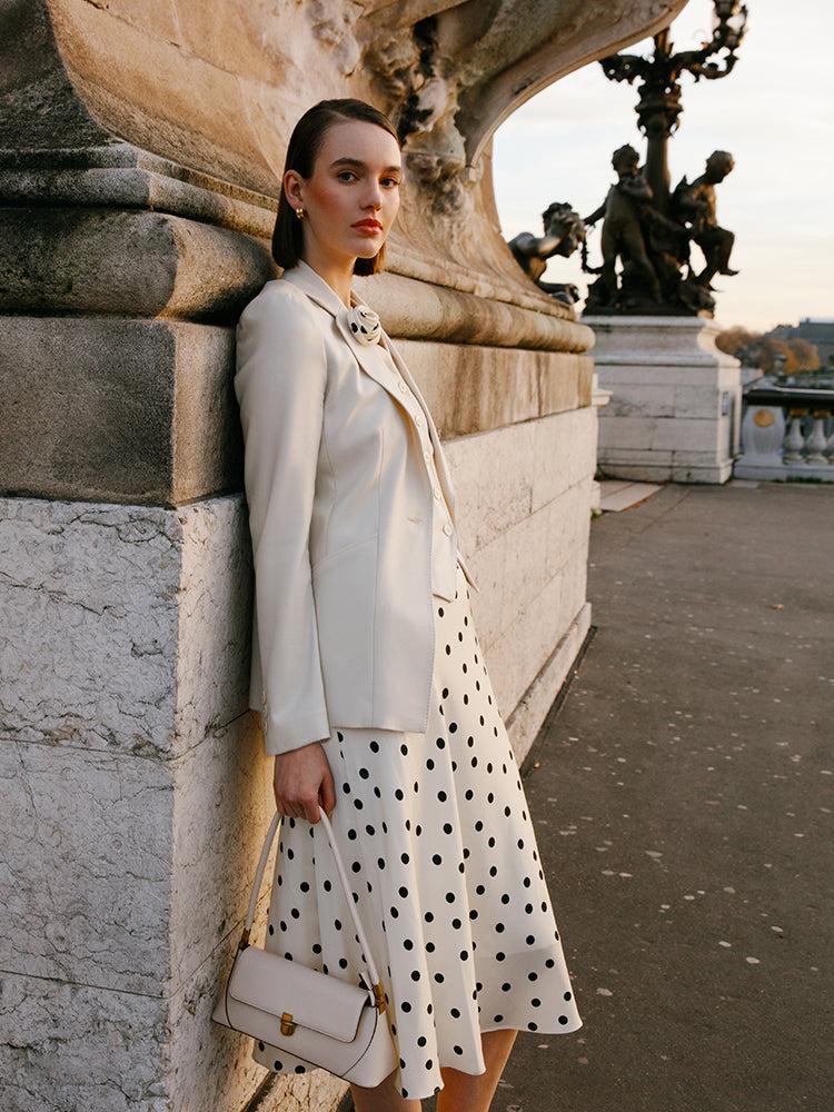 Worsted Wool One Button Women Blazer Product Image