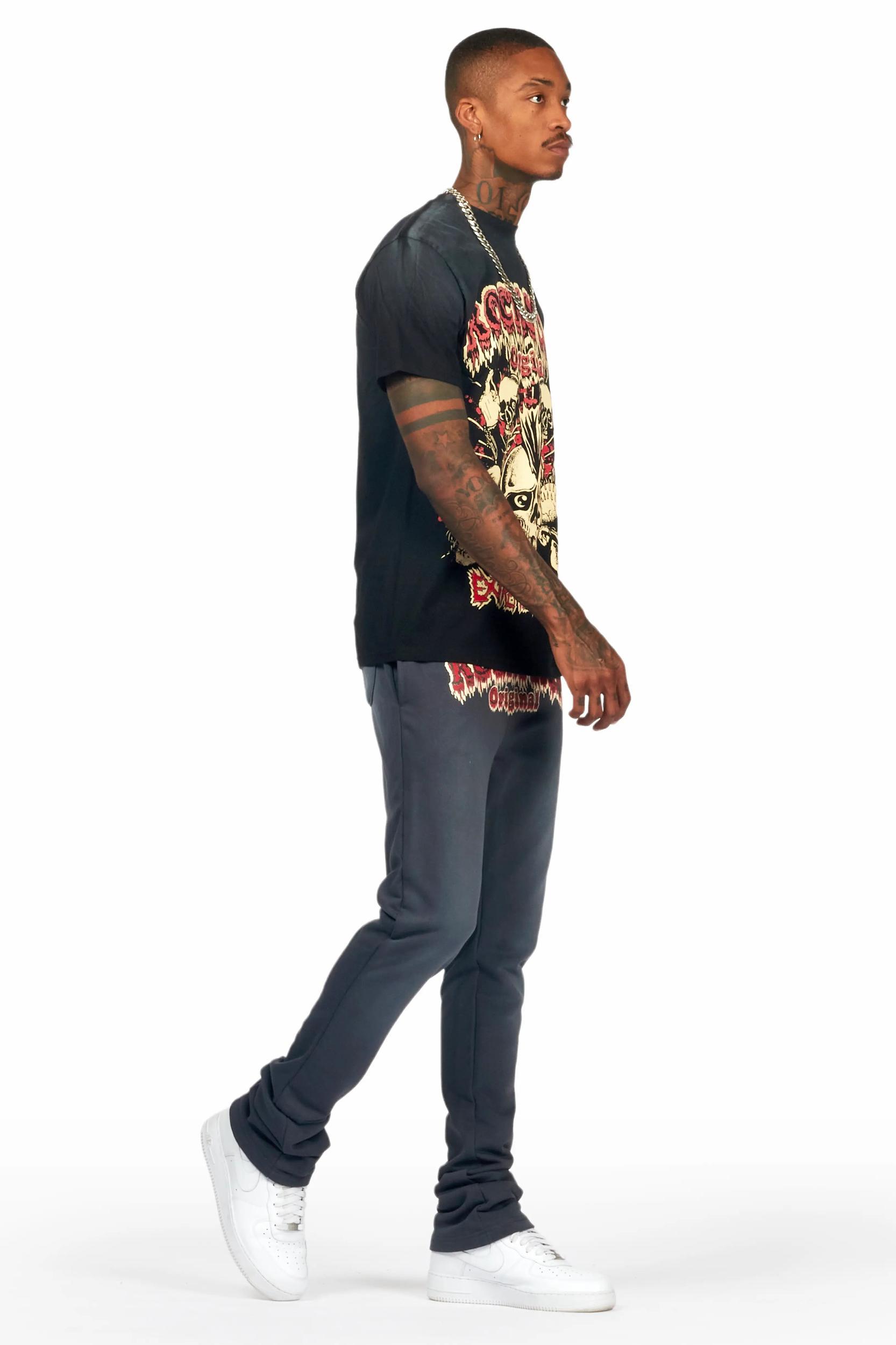 Tabor Black T-Shirt/Stacked Flare Track Set Male Product Image