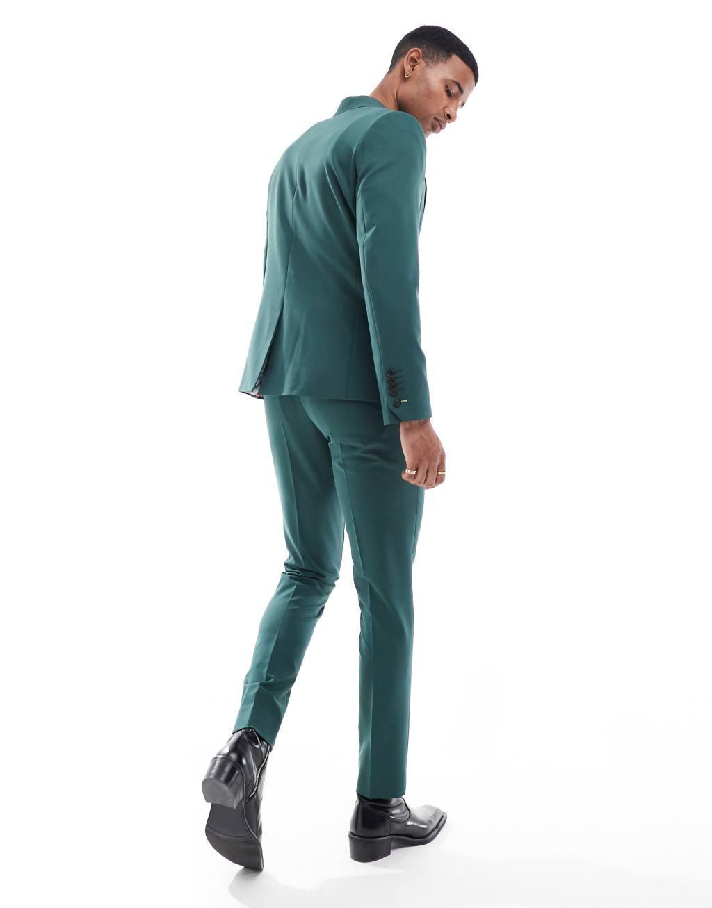 Twisted Tailor suit pants in dark green Product Image