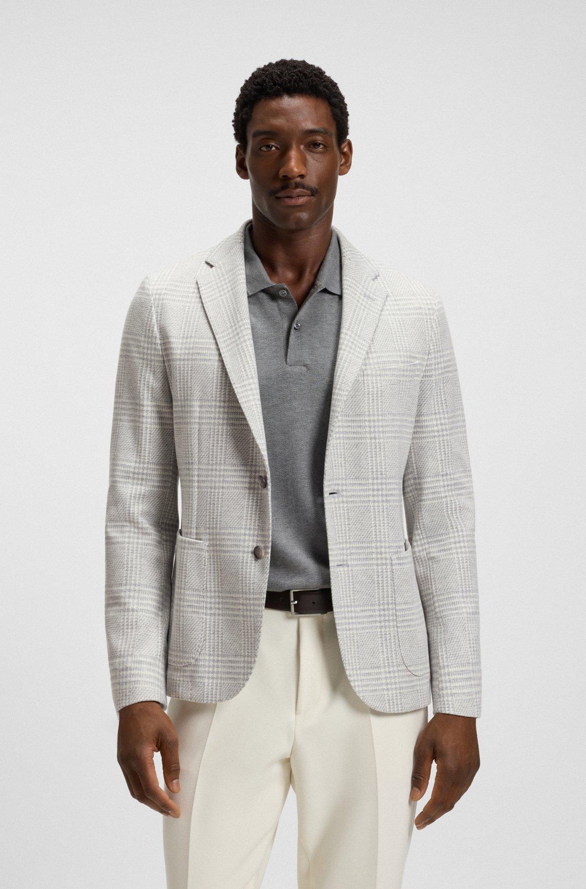 Slim-fit blazer in checked stretch fabric Product Image