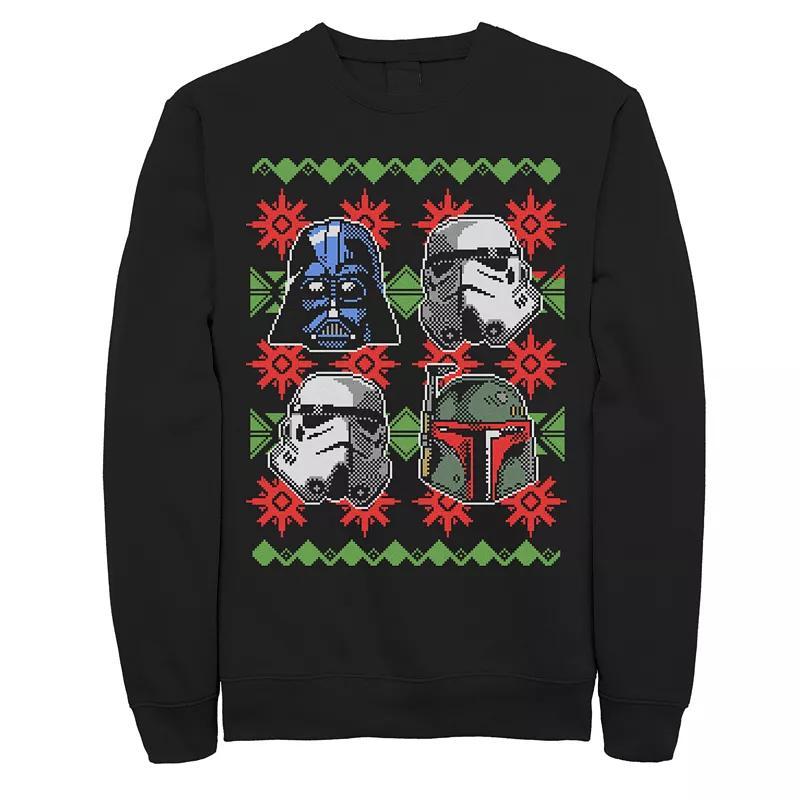 Men's Star Wars Bad Guy Helmets Ugly Christmas Fleece, Size: XL, Black Product Image