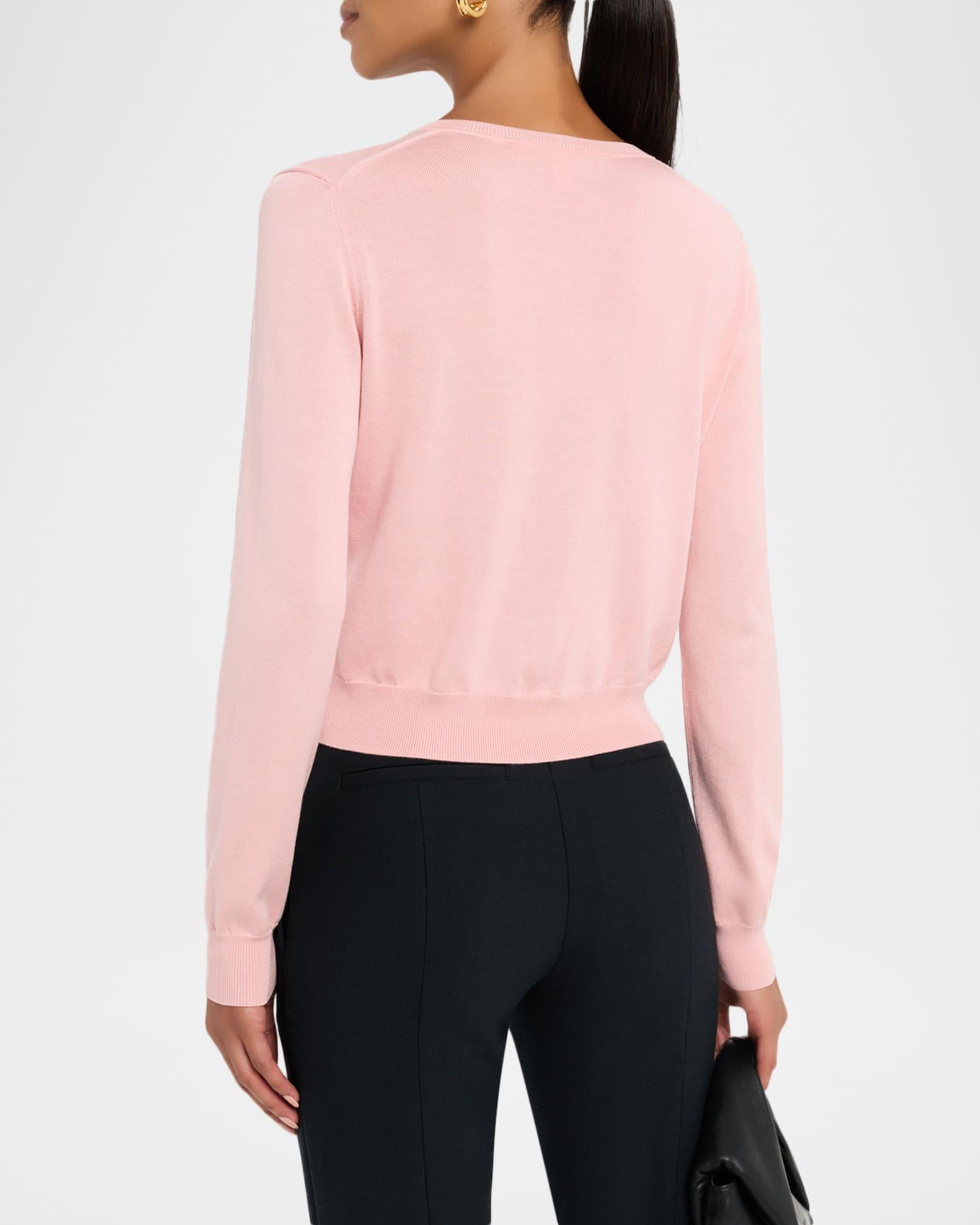 Silk-Cotton Crewneck Cardigan Product Image