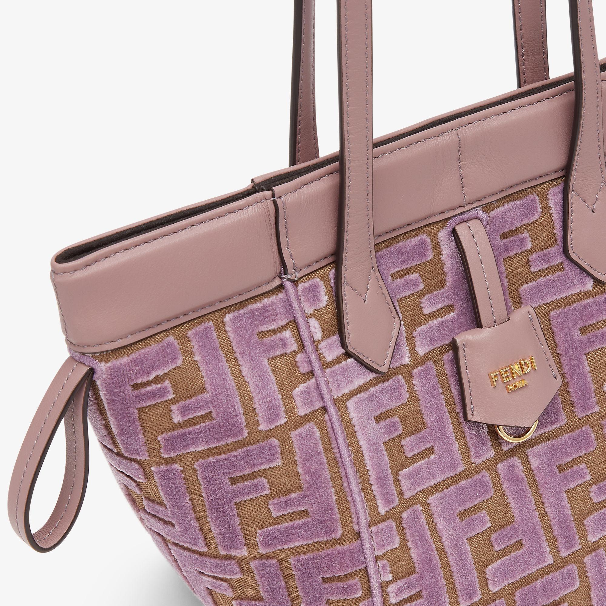 Fendi Origami MiniTransformable mauve pink FF jacquard velvet mini-bag Product Image