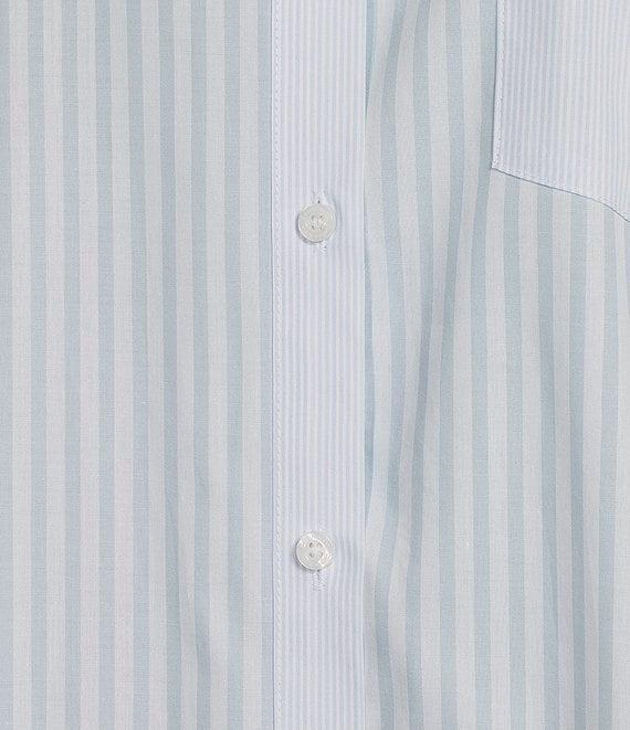 Calvin Klein Stripe Cotton Long Sleeve Button Front Shirt Product Image