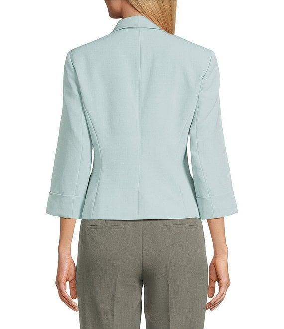 Kasper Shawl Collar 3/4 Sleeve Open Front Crepe Jacket Product Image