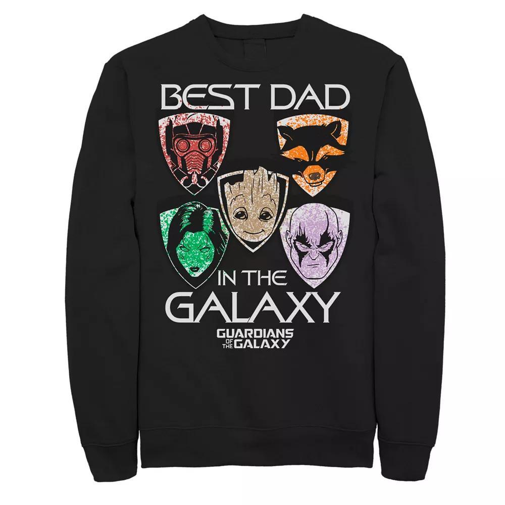 Men's Marvel Guardians Best Dad Father's Day Graphic Fleece Pullover, Size: Small, Black Product Image