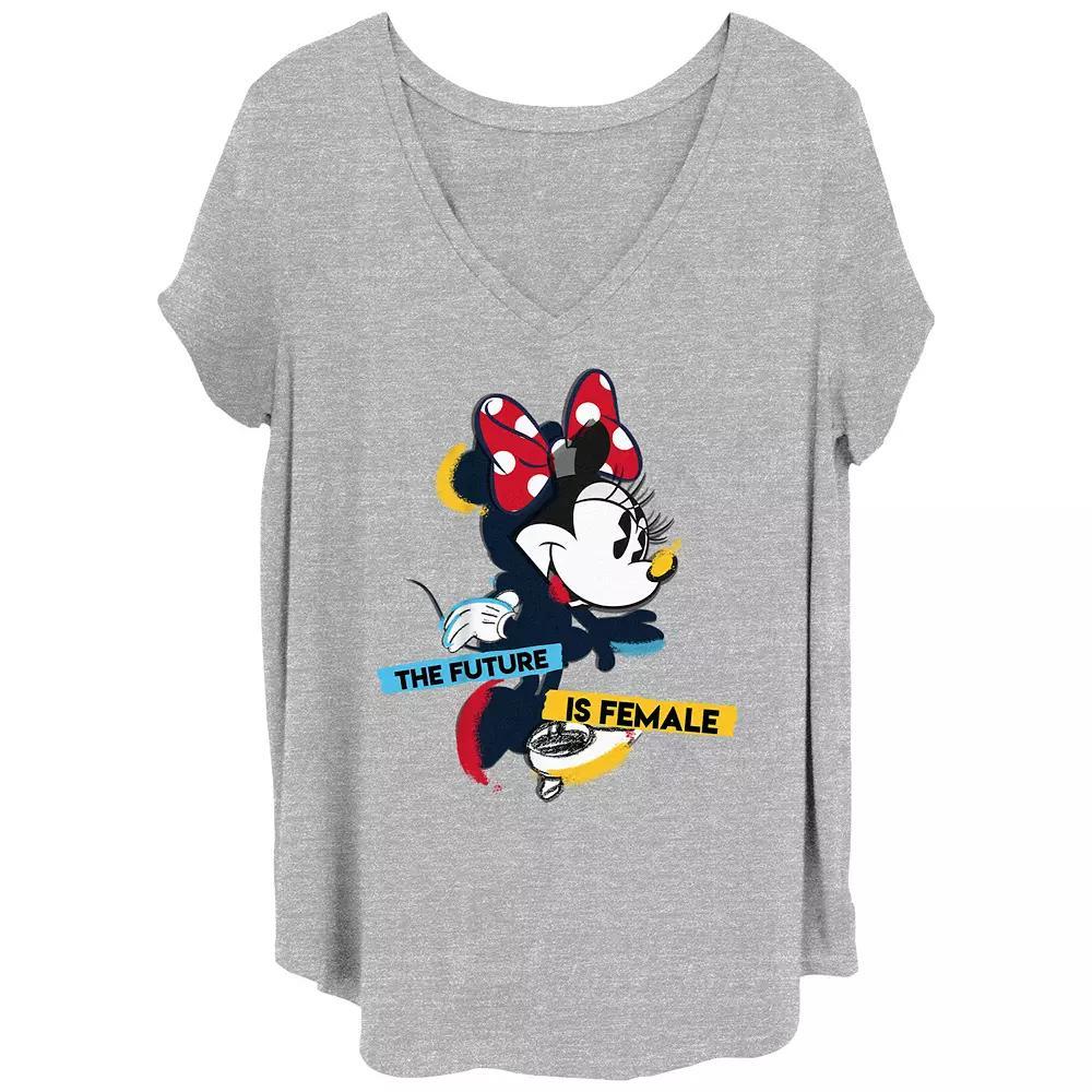 Disney's Minnie Mouse Future Female Juniors' Plus Graphic Tee, Women's, Size: 2XL, Grey Gray Product Image