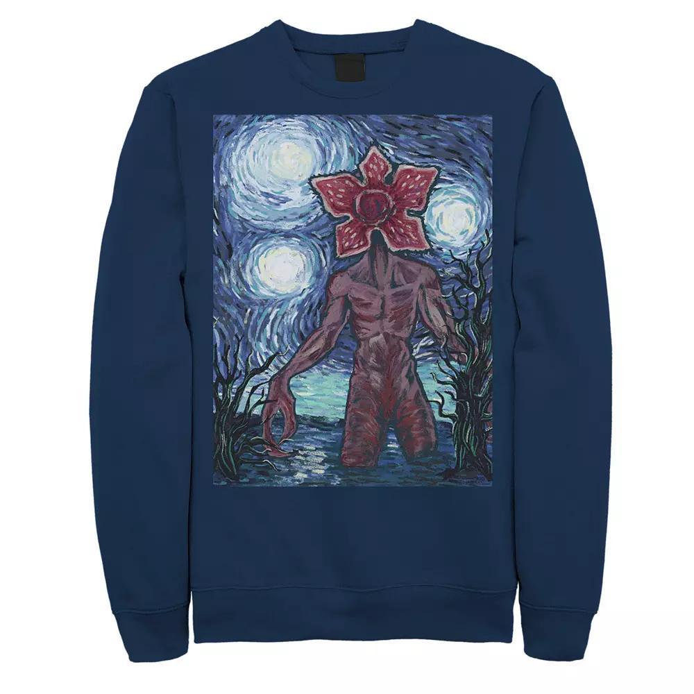 Men's Stranger Things Demogorgon Starry Night Style Poster Sweatshirt, Size: XXL, Blue Product Image