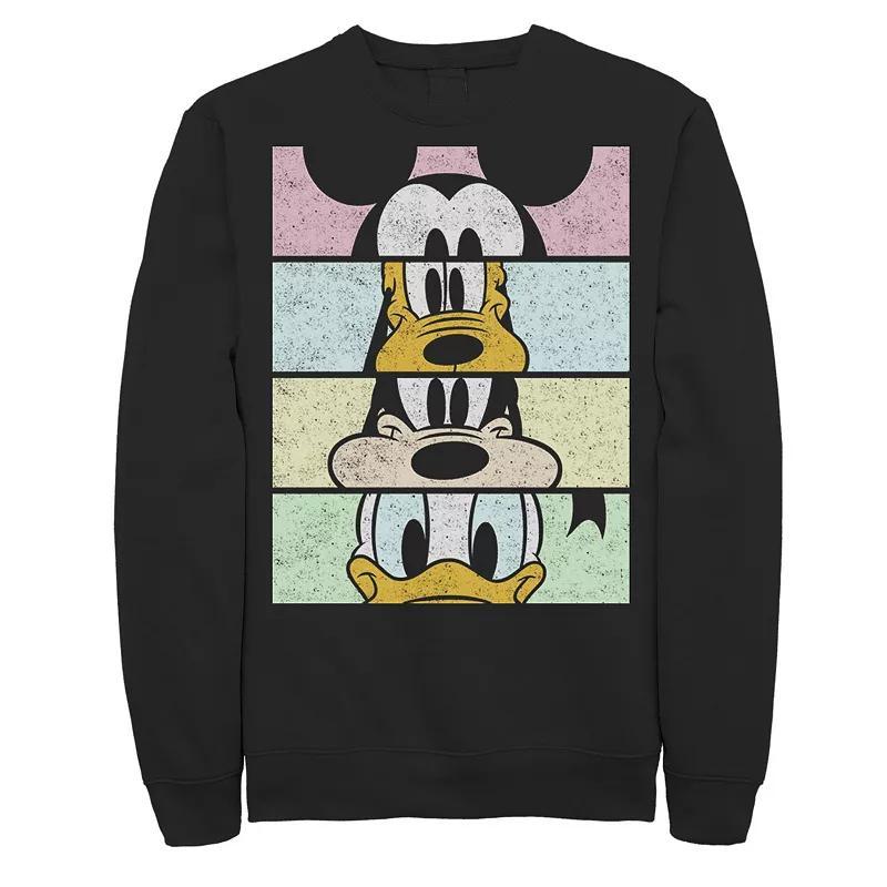 Disney's Mickey & Friends Men's Group Comic Panels Sweatshirt, Size: Medium, Black Product Image