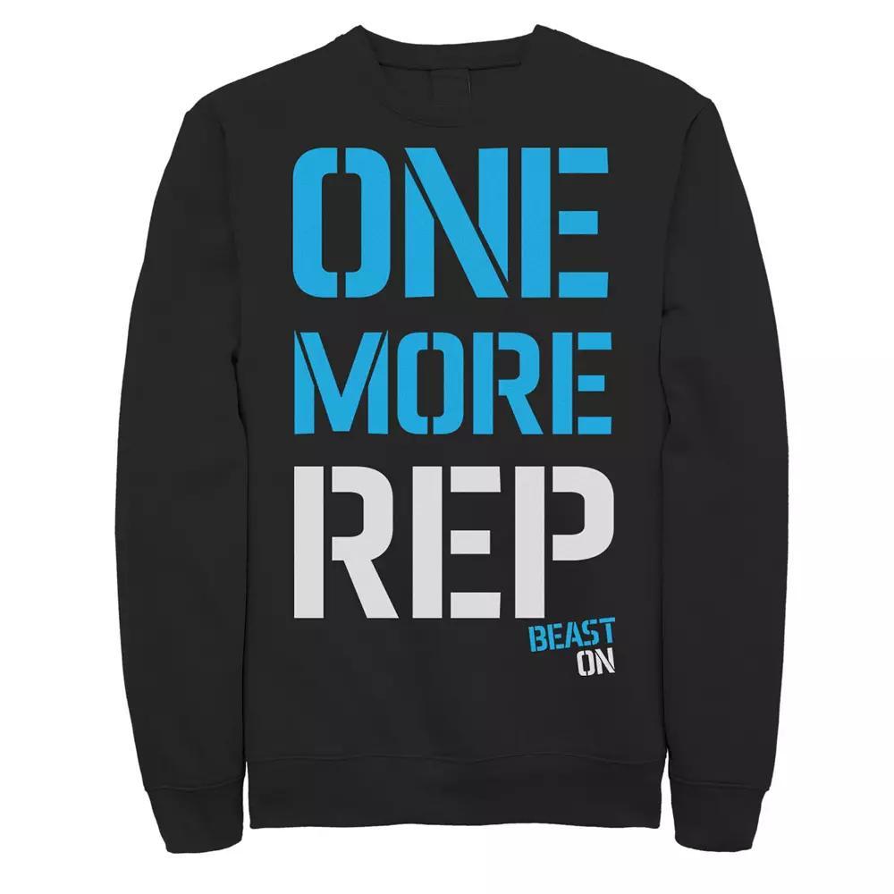 Men's One More Rep Beast On Word Stack Graphic Fleece Pullover,  Product Image