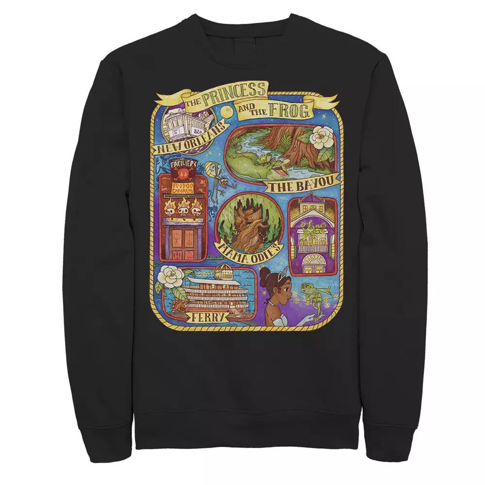 Men's Disney Princess And The Frog Group Shot Large Map Sweatshirt,  Product Image