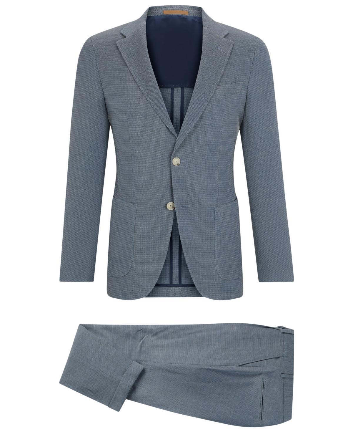 Slim-fit Suit In A Micro-patterned Wool Blend In Light Blue Product Image