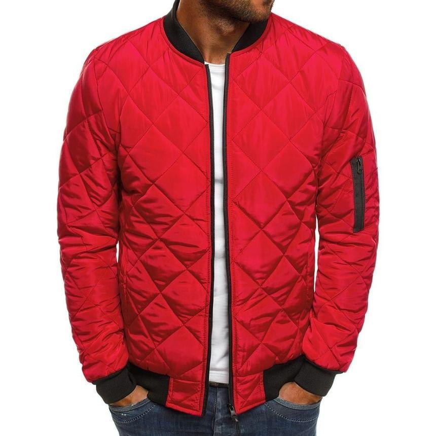 Quilted Zip-Up Bomber Jacket Product Image