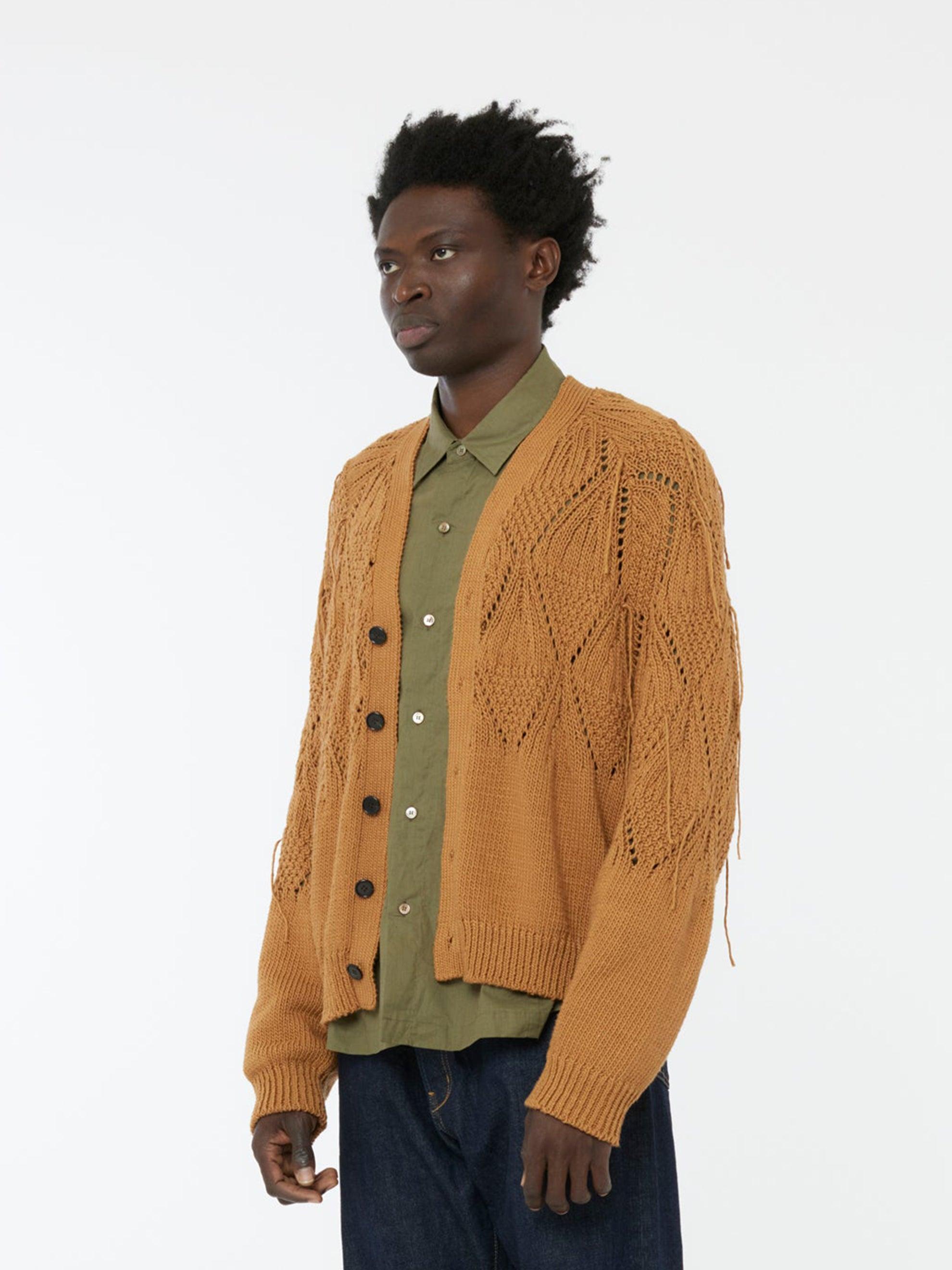 Knit 5-Button Cardigan (Brown) Product Image