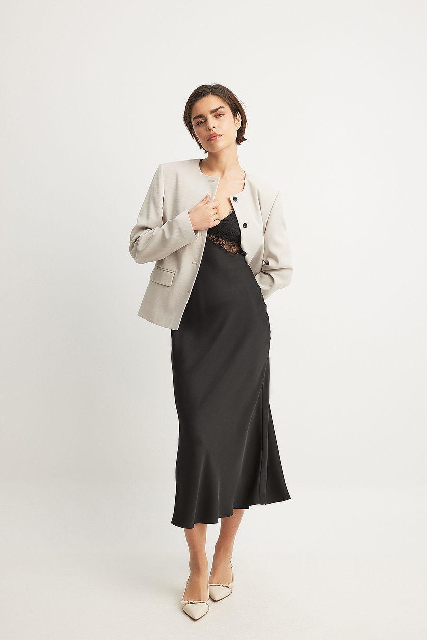 Oversized Round Neck Blazer Product Image