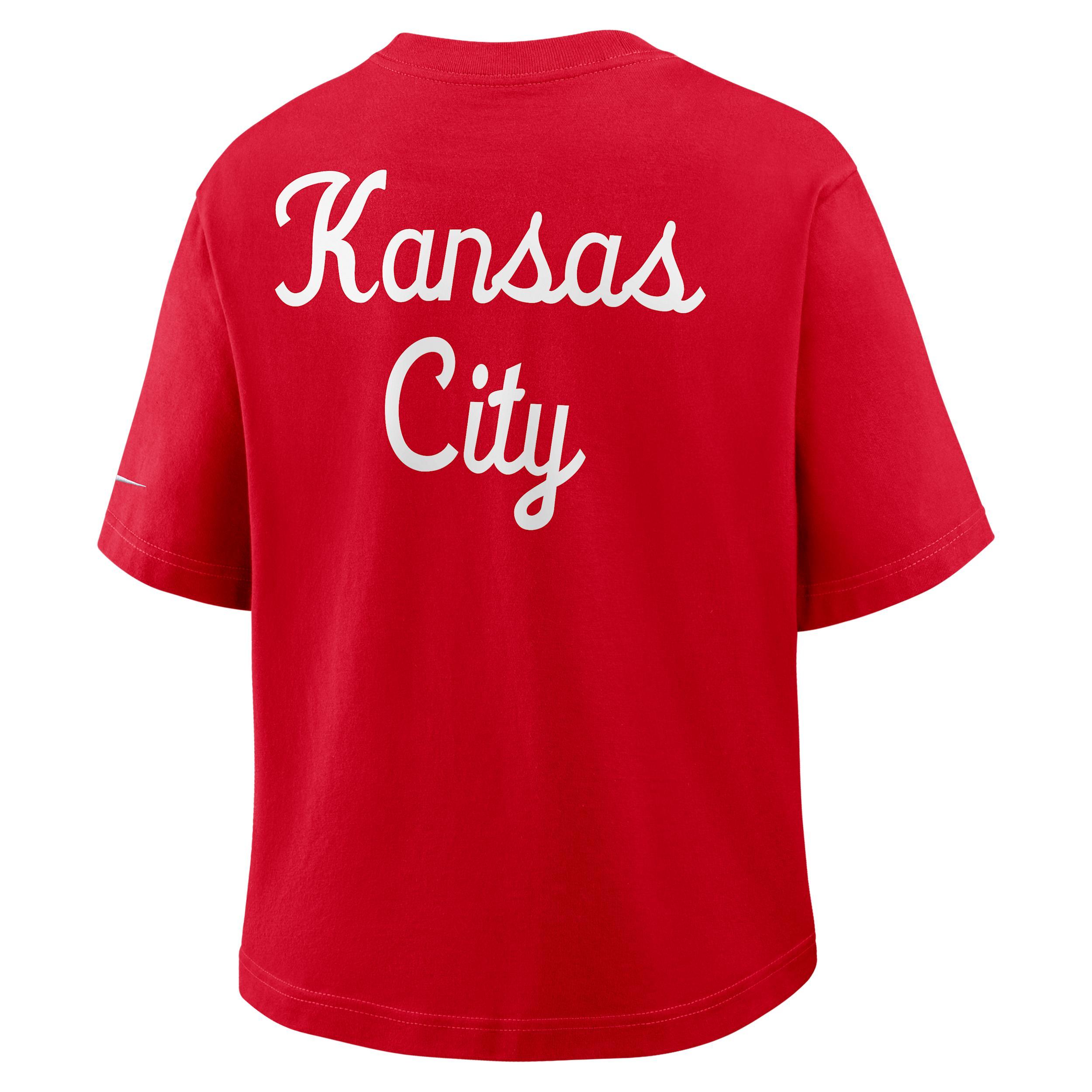 Kansas City Chiefs Rewind Pocket Boxy Nike Women's NFL T-Shirt Product Image